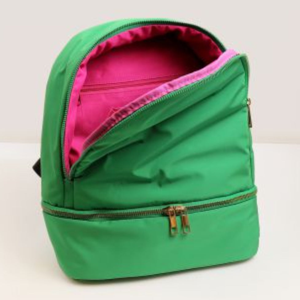 Olive green pink backpack online