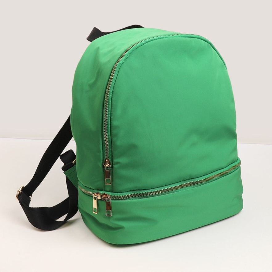 Emerald Green Backpack with Vibrant Pink Lining – Devon Delights