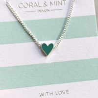 Green Heart Necklace made by Coral & Mint