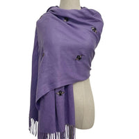 Lavender Bee Tassel Scarf