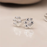 Sterling Silver Paw Print Earrings