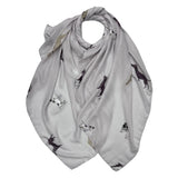 White Dog Print Scarf