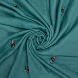 Teal Bee Tassel Scarf