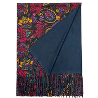 Black Vibrant Floral & Paisley Scarf