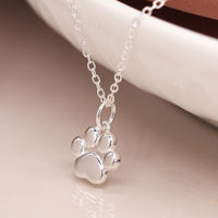 Sterling Silver Paw Print Necklace