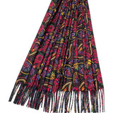 Black Vibrant Floral & Paisley Scarf